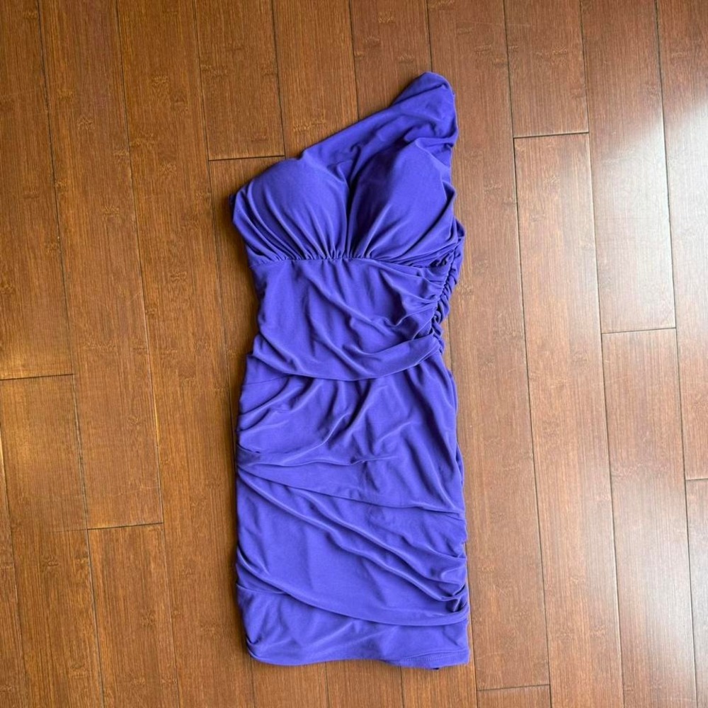 Purple One Shoulder Mini‎ Dress